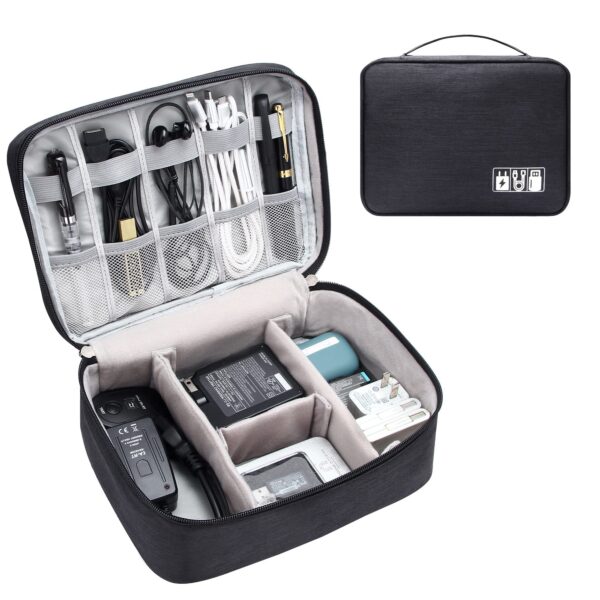 Electronics Organizer Travel Cable Organizer Bag Waterproof Portable Digital Storage Bag Electronic Accessories Case Cable Charger Organizer Case - Image 3